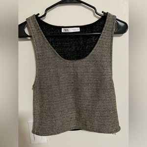 Gold zara crop top
